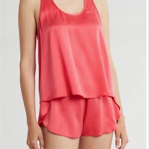 Lunya Coral Satin Pajama Set